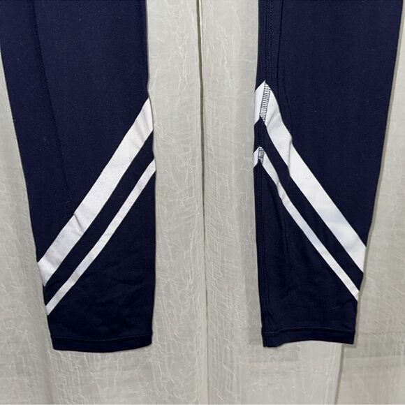 TORY SPORT L Navy Crop White Light Reflective Athletic Leggings - Picture 6 of 14
